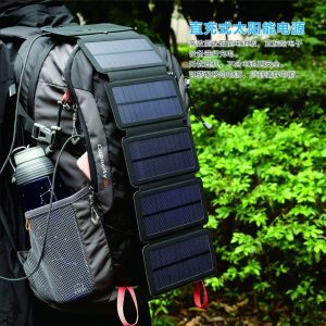 Cross-Border Foldableable Solar Power Bank Waterproof Leather Outdoor Lighting Mobile Power Charger Custom Logo