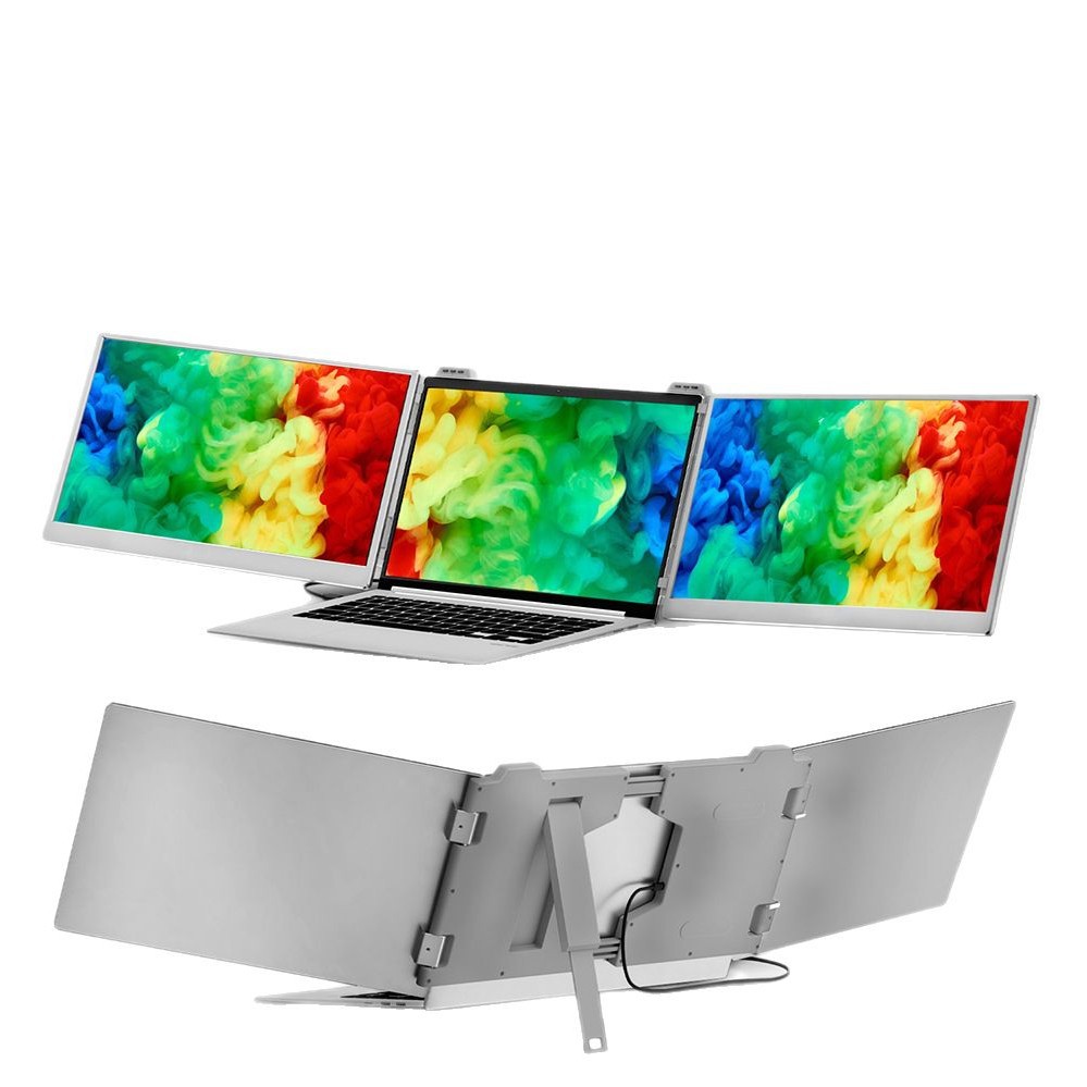Stock trading design office display HD high color gamut portable three-screen display dual-screen folding notebook expansion screen - Image 5