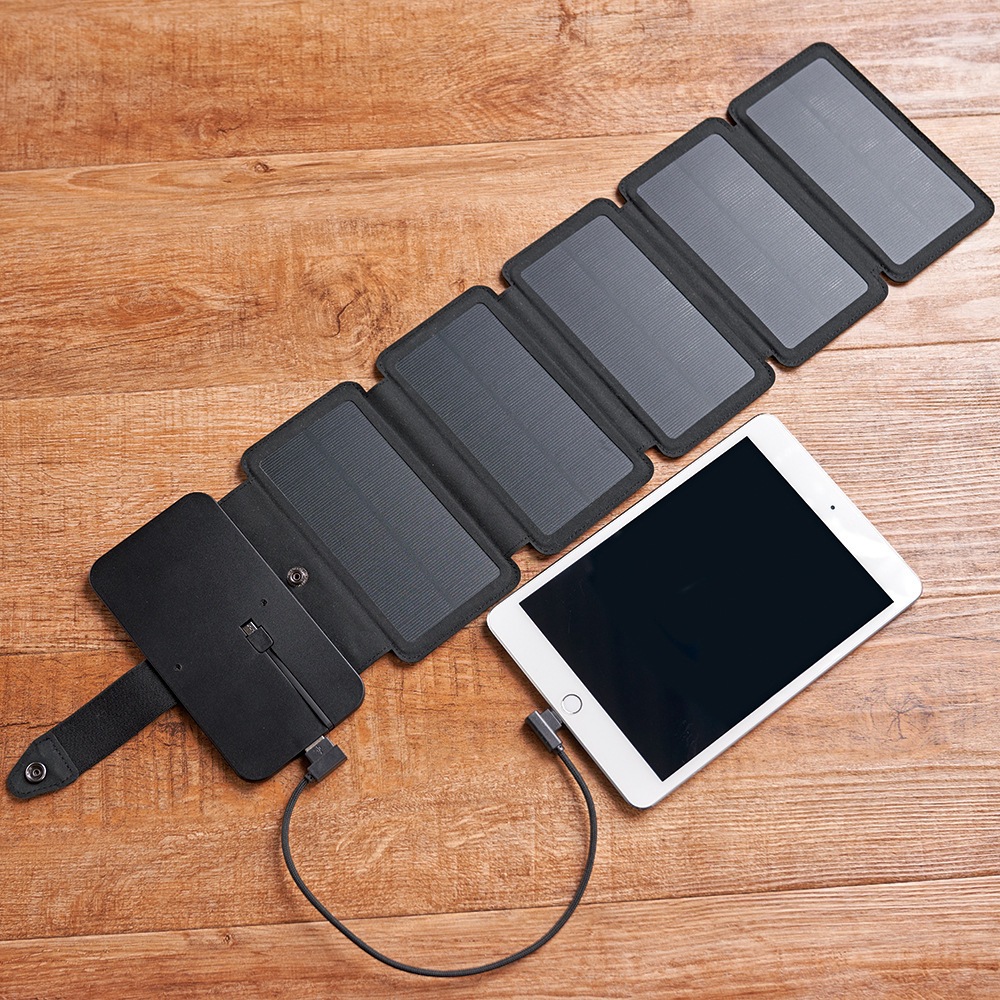 Cross-Border Foldableable Solar Power Bank Waterproof Leather Outdoor Lighting Mobile Power Charger Custom Logo - Image 3